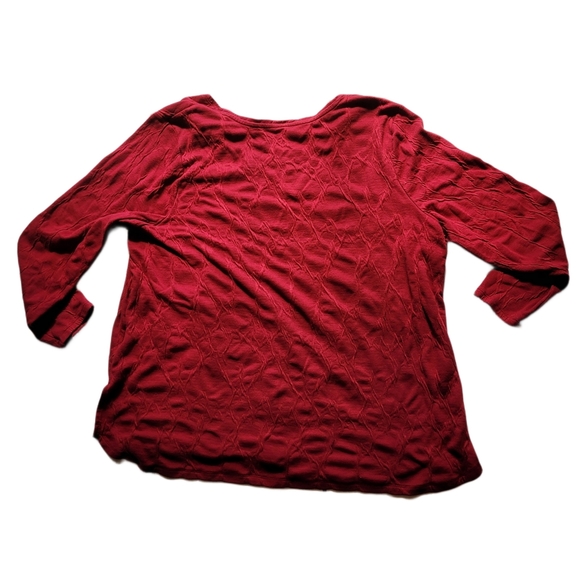 Simply Vera Wang Womens Knit Top Size Burgundy Scoop Neck Polyester Blend 3X GUC - Picture 4 of 4